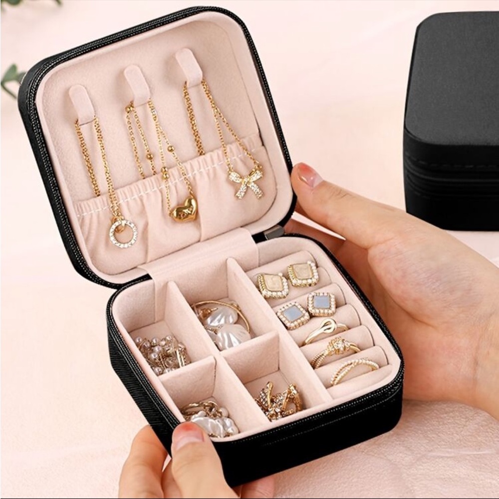Black Jewelry Box, Mini Jewelry Box, Travel Jewelry Organizer